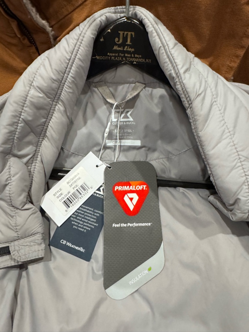Cutter & Buck Light Gray Quilted Puffer Jacket - Men's - Picture 2 of 4